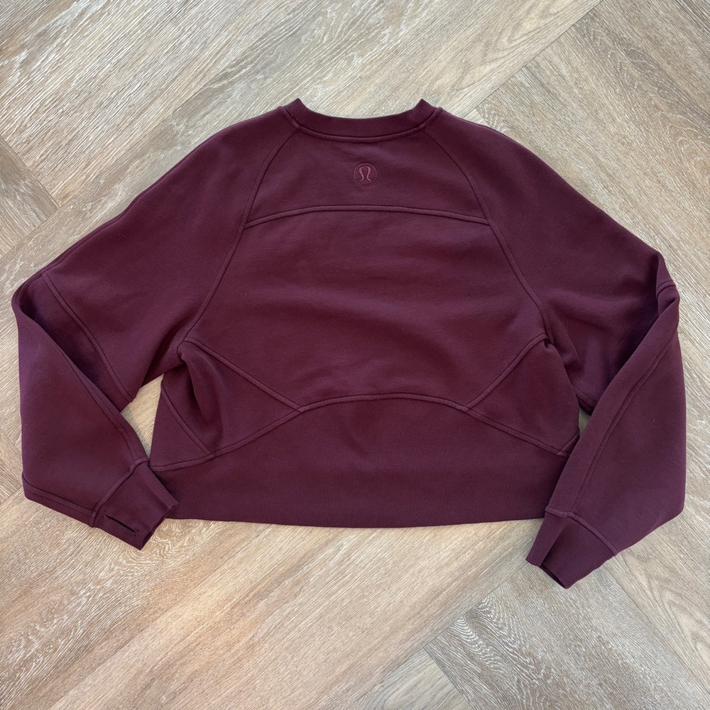 Lululemon Burgundy and Red Scuba Oversized Pullover Wordmark Size M/L - Picture 3 of 6